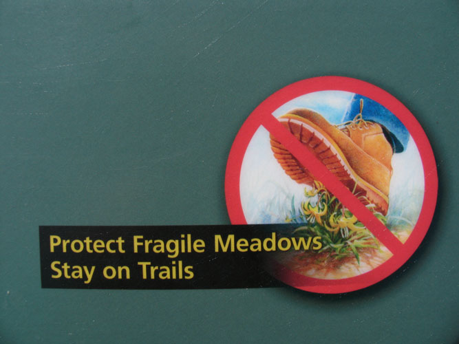Stay on the Trails signage